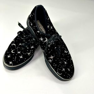 Sebastino Size 7w Vintage Women’s Sneakers Moon Black White Stars
